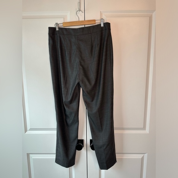 St. John Women’s Wool Silk Blend Emma Trousers Charcoal Gray (Size 12) - Picture 2 of 8
